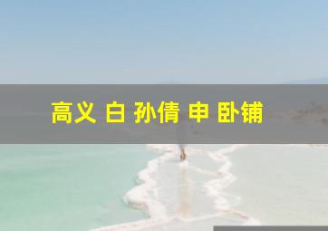 高义 白 孙倩 申 卧铺